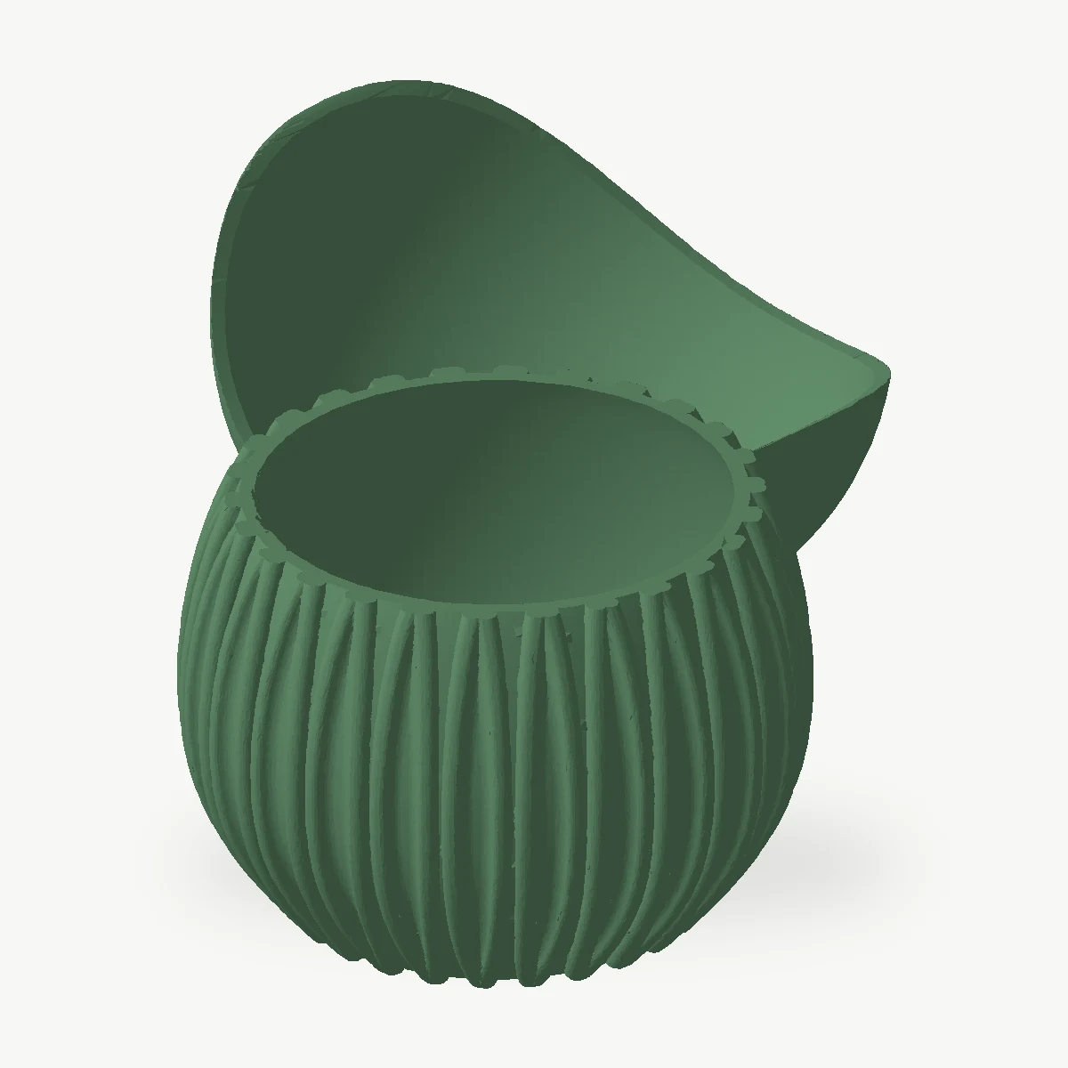 Kruka med fat – 3D-rendering