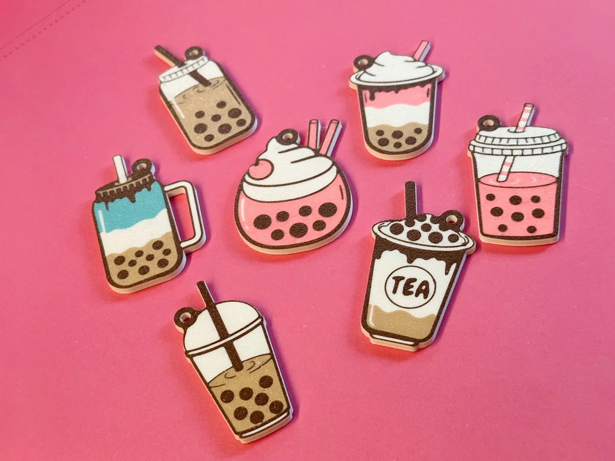 Bubble tea-nyckelringar, 7-pack – bild av Yokoprints3D